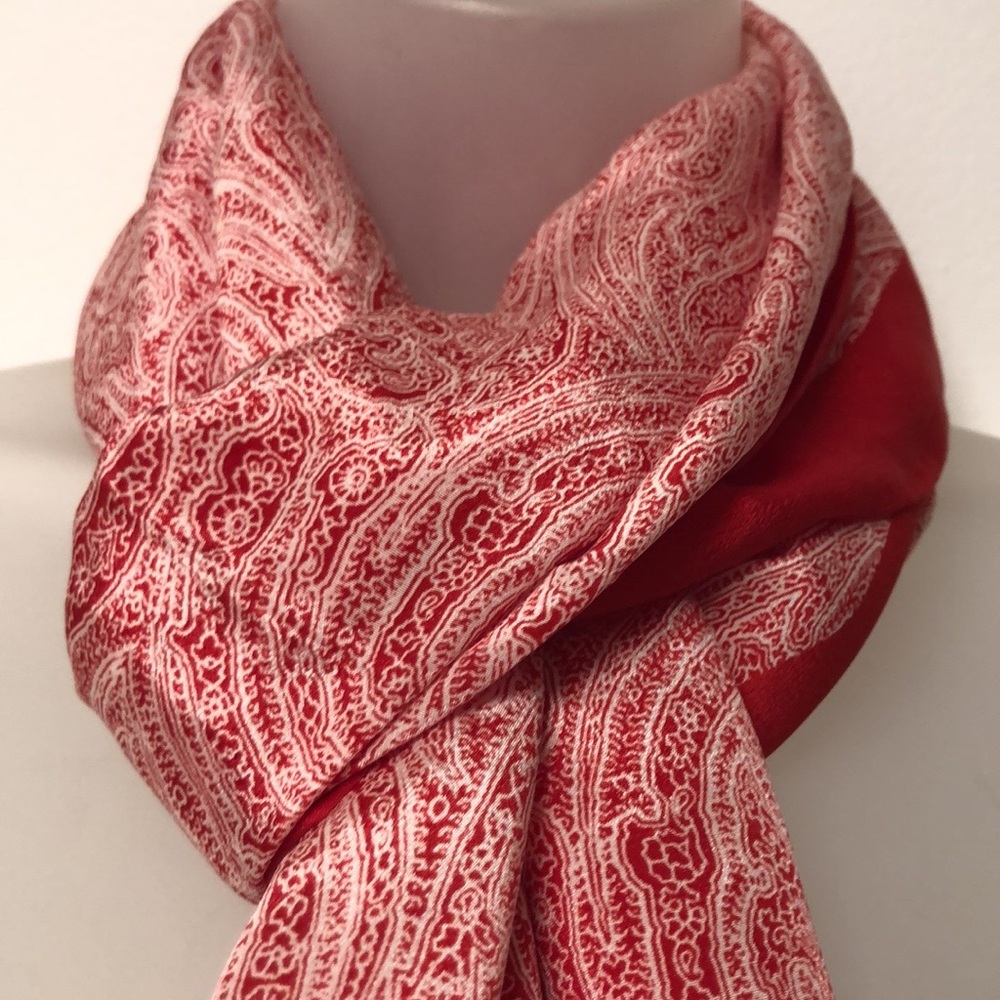 Ellen Tracy Elegant Rectangular Scarf In Red. Pai… - image 2